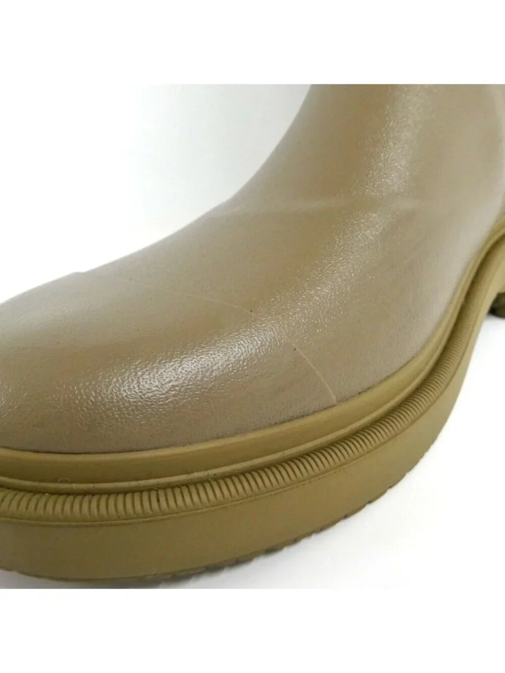 Chanel Lava Rain Boots Long 37 Dark Beige Khaki Shoes